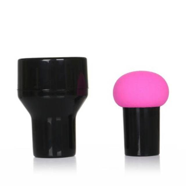 Houbička na make up s úložnou krabičkou - Růžová 1