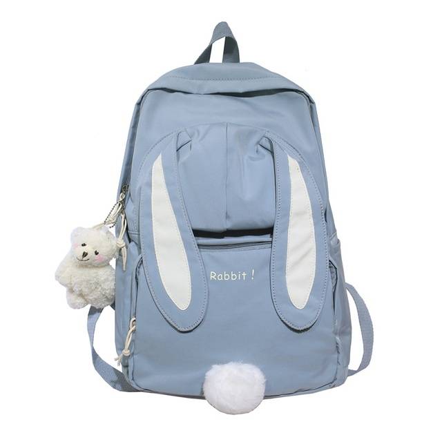 Roztomilý dívčí školní batoh s oušky - Modrá