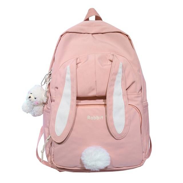 Roztomilý dívčí školní batoh s oušky - Růžová