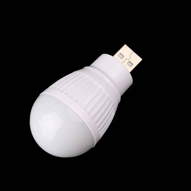 USB světlo | lampička na čtení, motiv žárovka - Bílé