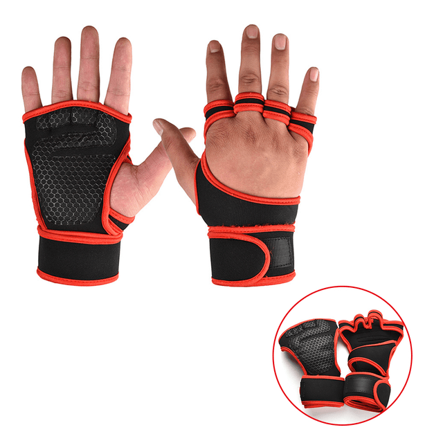 Fitness rukavice na cvičení - Červená-B, XL