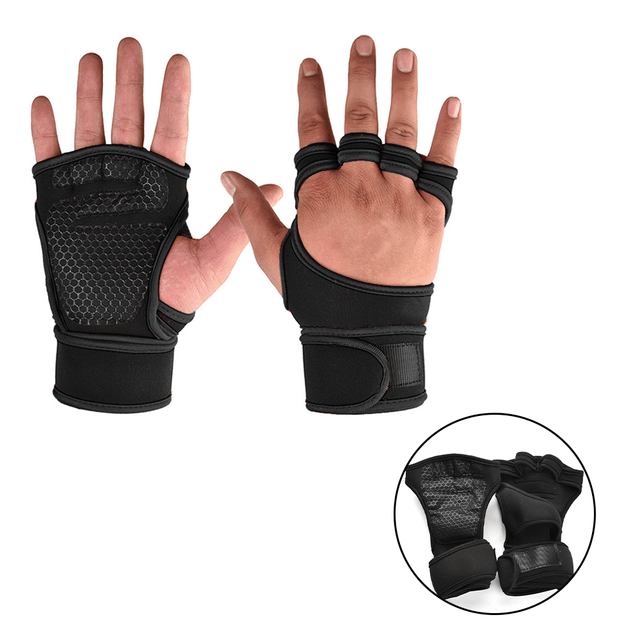 Fitness rukavice na cvičení - Černá-B, L
