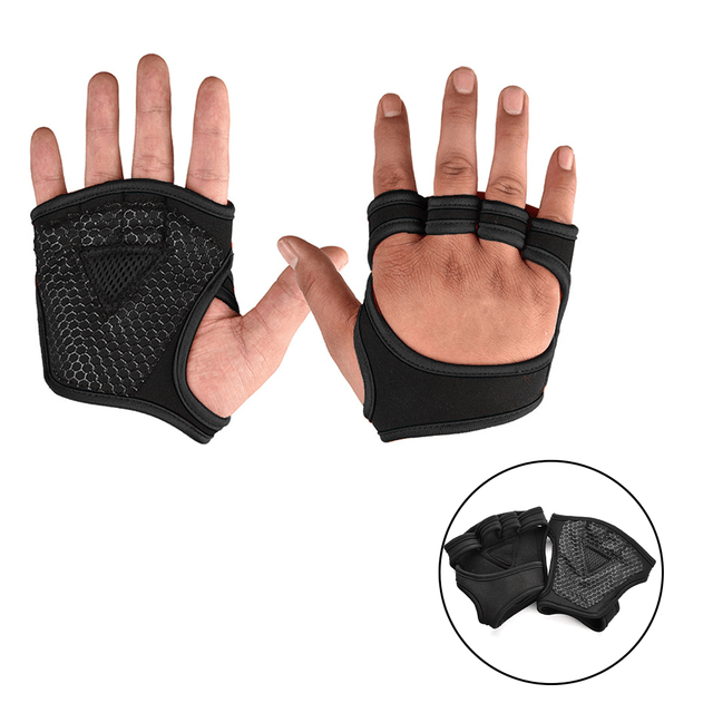 Fitness rukavice na cvičení - Černá bez zápěstí-C, M