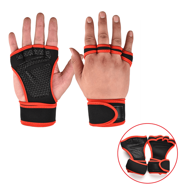 Fitness rukavice na cvičení - Červená-A, XL