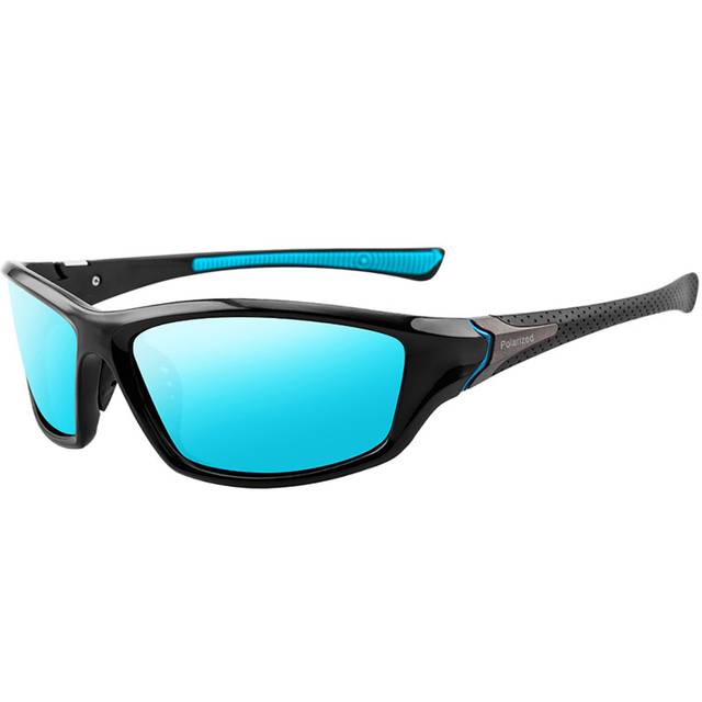Sportovní polarizační sluneční brýle - Černá nebesky modrá