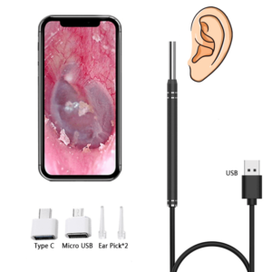 Chytrý vizuální čistič uší s endoskopem