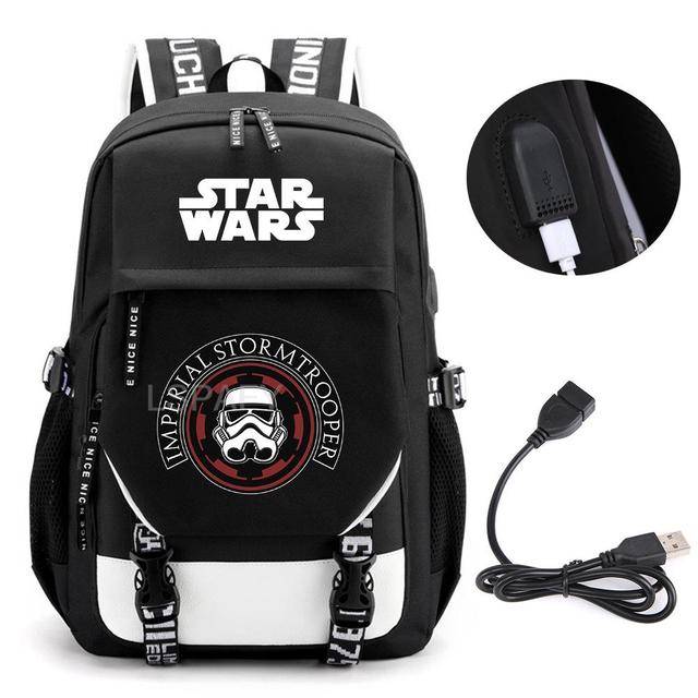 Školní batoh s USB portem a motivem Star Wars - 09