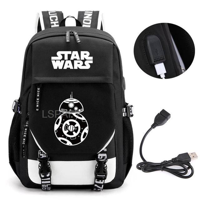 Školní batoh s USB portem a motivem Star Wars - 01