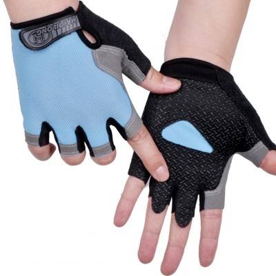 Protiskluzové poloprstové cyklistické rukavice - Styl 2-Modrá, L