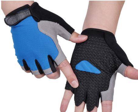 Protiskluzové poloprstové cyklistické rukavice - Styl 2-Modrá2, L
