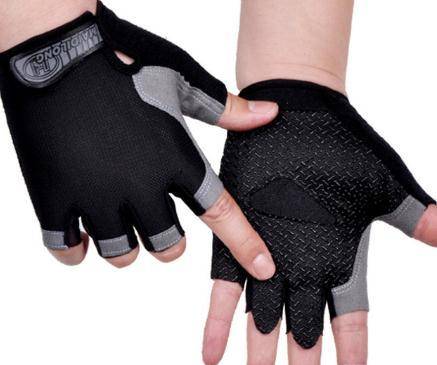 Protiskluzové poloprstové cyklistické rukavice - Styl 2-černý, L
