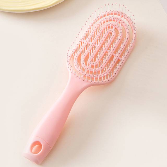 Lehký masážní kartáč na vlasy - růžový