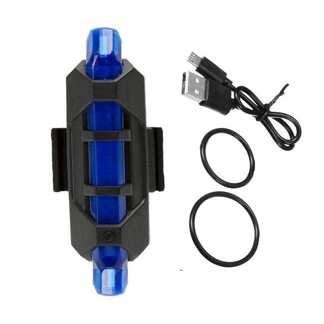 USB Led světlo na kolo, dobíjecí - Modrá