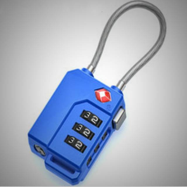 Bezpečnostní visací zámek s 3-místným kódem - modrý