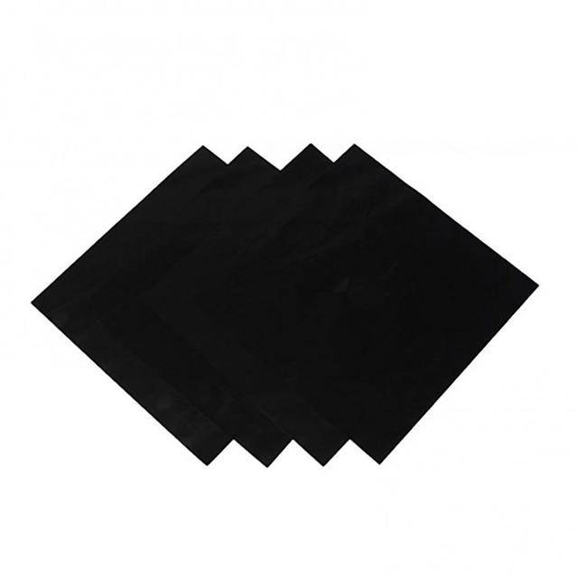Ochranná folie na sporák - hliníková - 4 ks - Černá