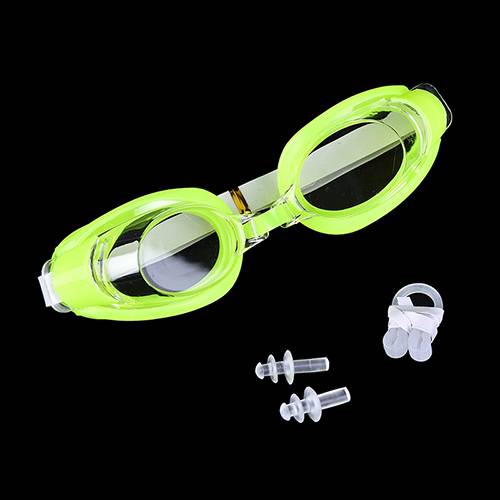 Dětské plavecké brýle + nosní skřipec + špunty do uší 3 v 1 - Zelená