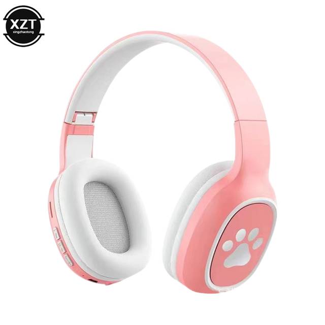 Bezdrátová bluetooth sluchátka s podporou SD karty - Růžová