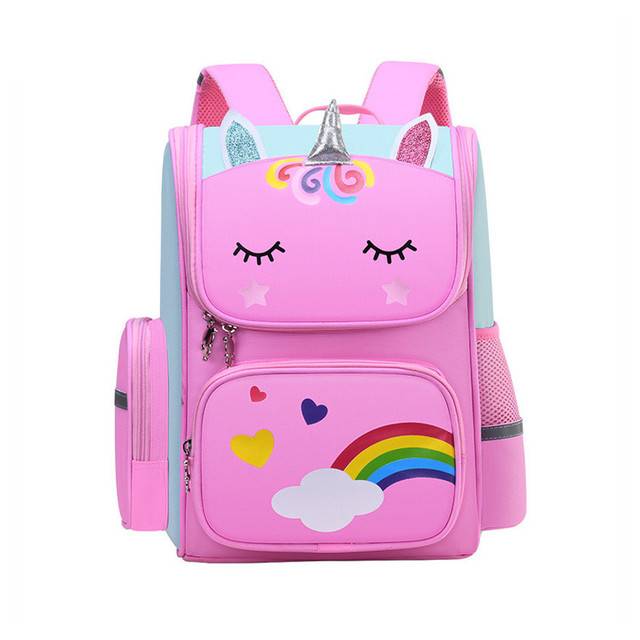 Dívčí školní batoh s jednorožcem - Růžová-1