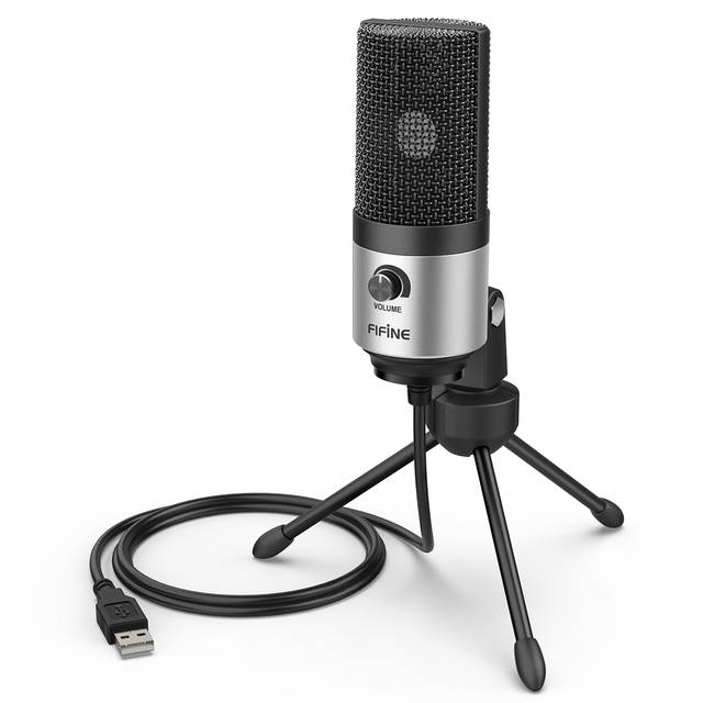Profesionální nahrávací USB mikrofon - Stříbrný