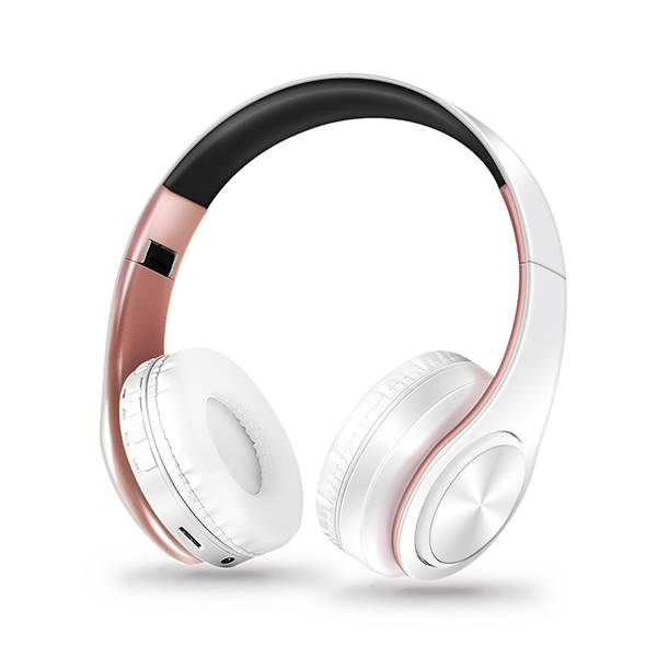 Bluetooth sluchátka s mikrofonem - Bílé růžové zlato