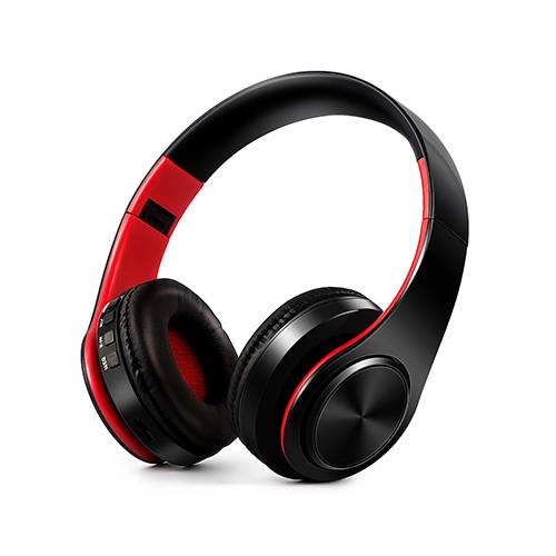Bluetooth sluchátka s mikrofonem - Černá červená