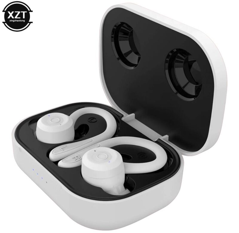 Bezdrátová sluchátka Bluetooth 5.0 s mikrofonem a nabíjecím boxem
