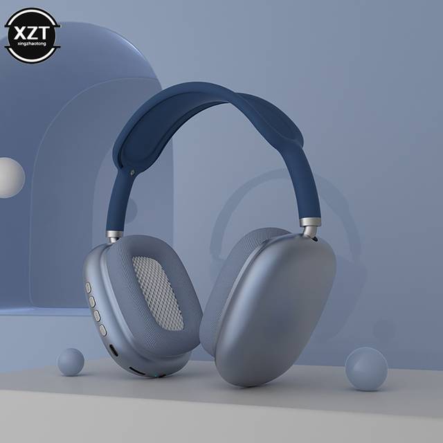 Bezdrátová sluchátka s mikrofonem - modrý
