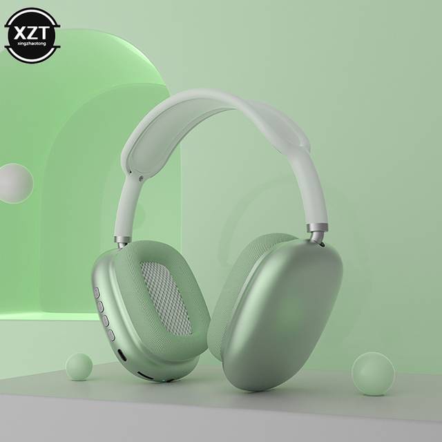 Bezdrátová sluchátka s mikrofonem - Zelená