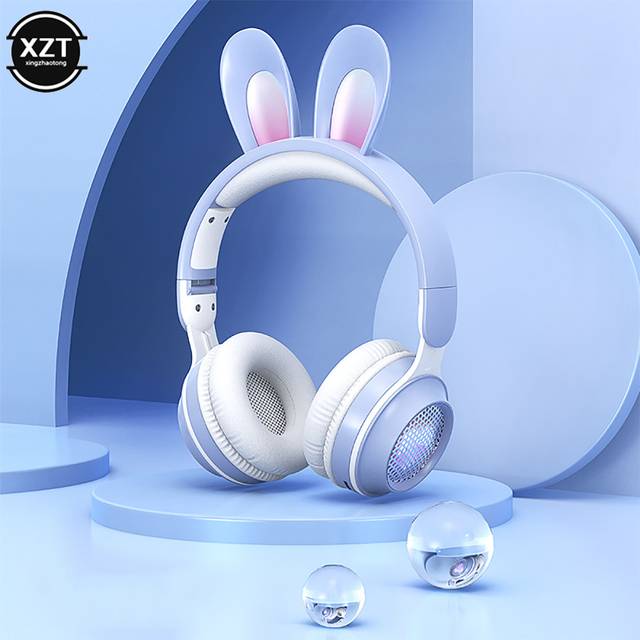 Dětská bezdrátová sluchátka s ušima - Modrá
