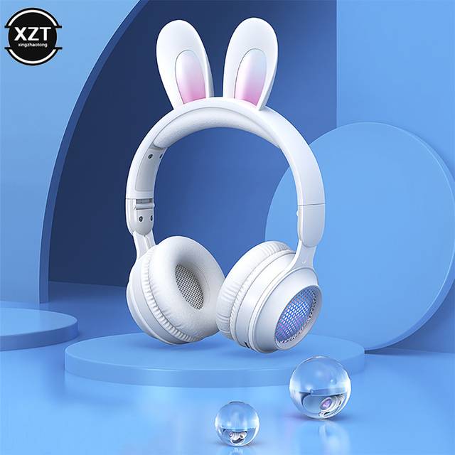 Dětská bezdrátová sluchátka s ušima - Bílá