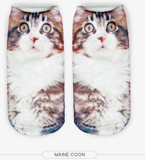 Vtipné a veselé ponožky s kočkou - 1 pár - 8