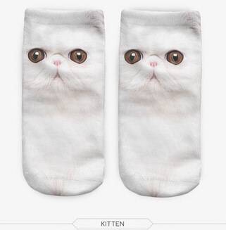 Vtipné a veselé ponožky s kočkou - 1 pár - 1
