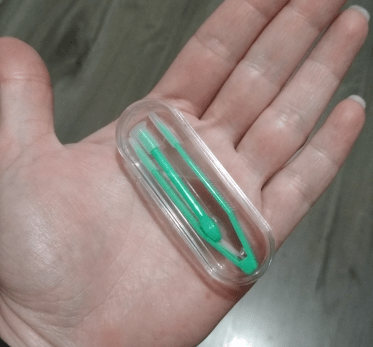 Sada pro kontaktní čočky s pinzetou - Zelená 1