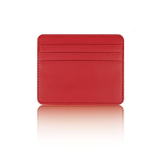 Velmi minimalistická peněženka z umělé kůže - Červené