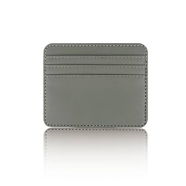 Velmi minimalistická peněženka z umělé kůže - Šedá