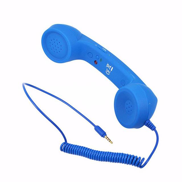 Sluchátko k mobilu | retro sluchátko, pro Android a iPhone - modré sluchátko