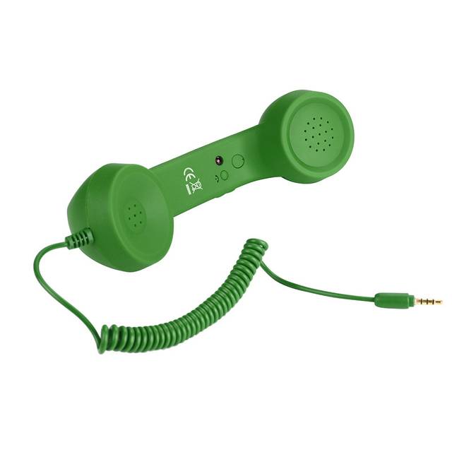 Sluchátko k mobilu | retro sluchátko, pro Android a iPhone - zelené sluchátko