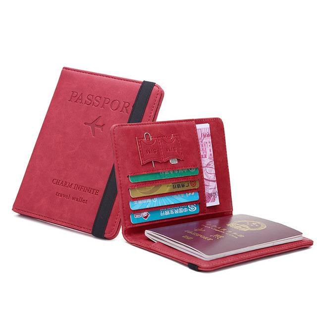 Elegantní obal na cestovní pas - Červené