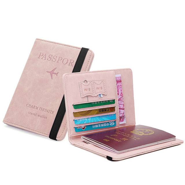 Elegantní obal na cestovní pas - růžový