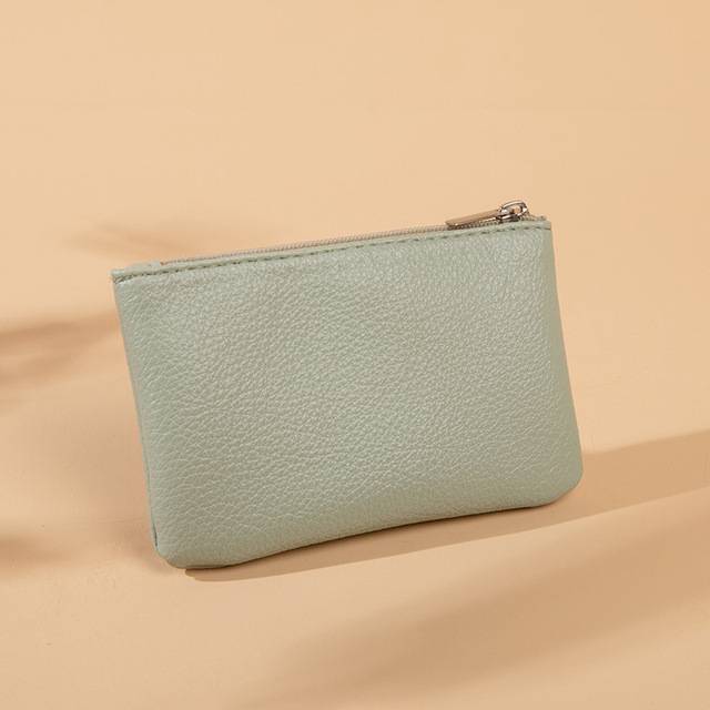 Kompaktní minimalistická peněženka z umělé kůže - Světle zelená