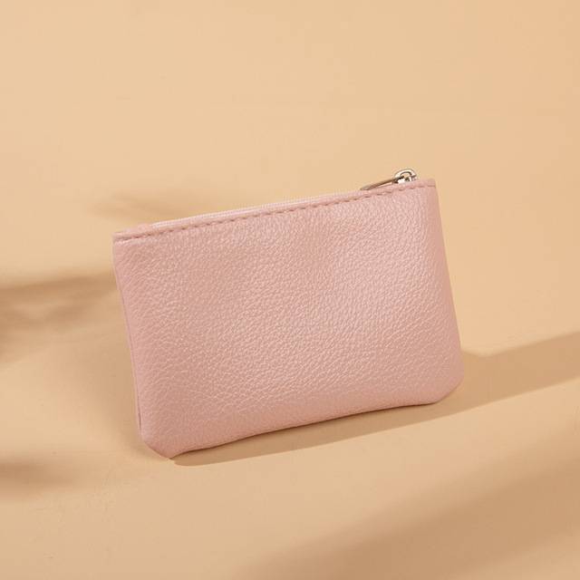 Kompaktní minimalistická peněženka z umělé kůže - růžový