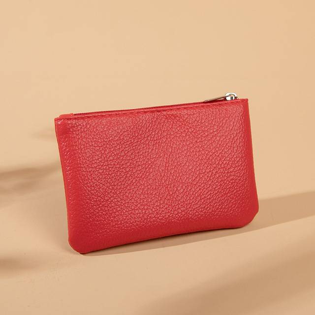 Kompaktní minimalistická peněženka z umělé kůže - Červené