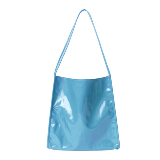 Módní dámská lakovaná taška - Modrý
