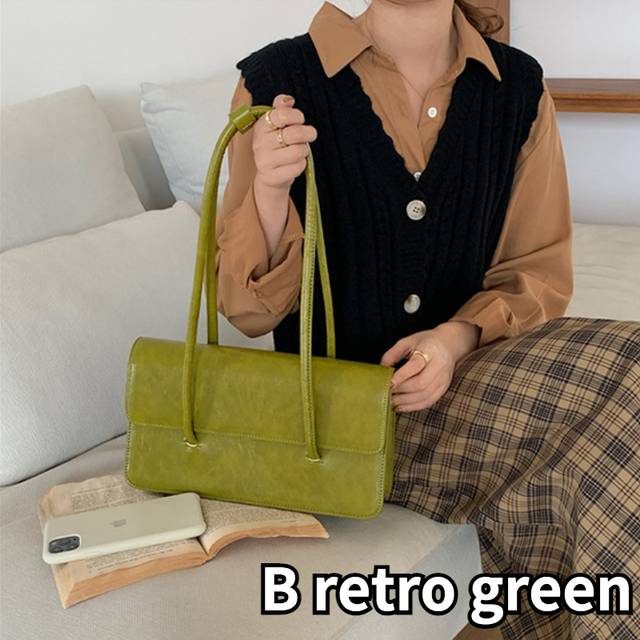Malá dámská retro kožená kabelka - B retro zelená