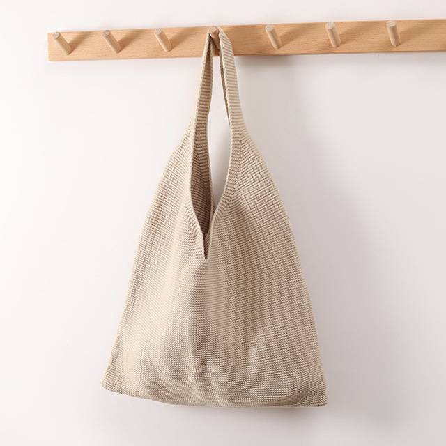 Dámská háčkovaná taška přes rameno - Béžový, L 38 x 30 x 24 cm