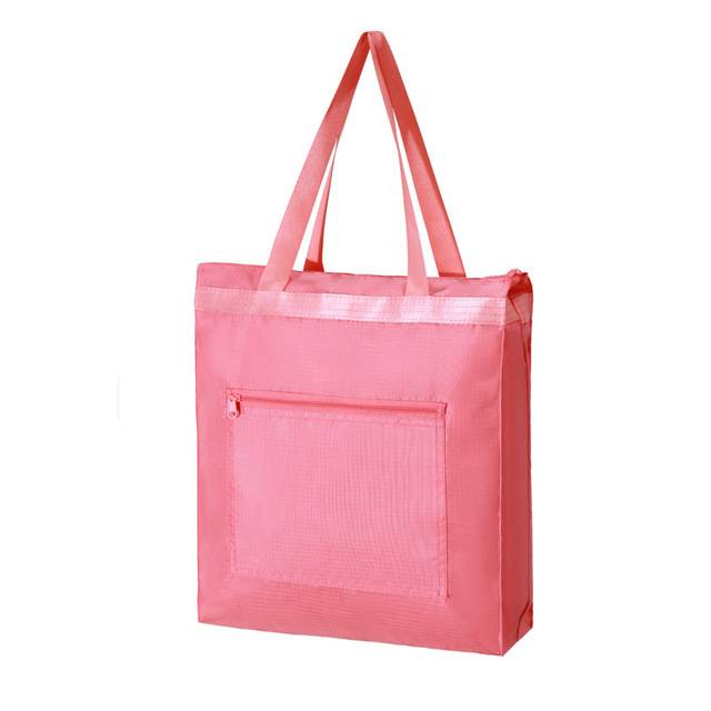 Velká vodotěsná skládací nákupní taška - růžový