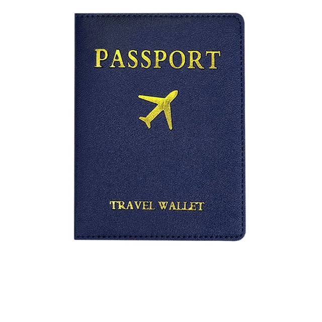 Obal na cestovní pas s adresním štítkem - Tmavě modrá