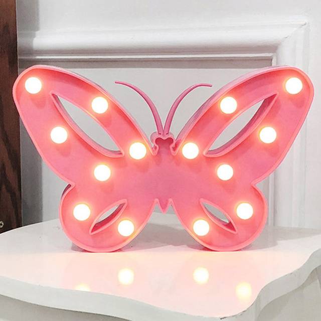 3D LED lampa | noční světlo pro děti - Motýlí růžová