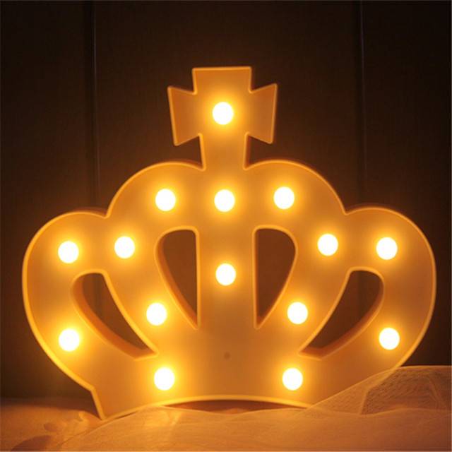 3D LED lampa | noční světlo pro děti - Velká koruna žlutá