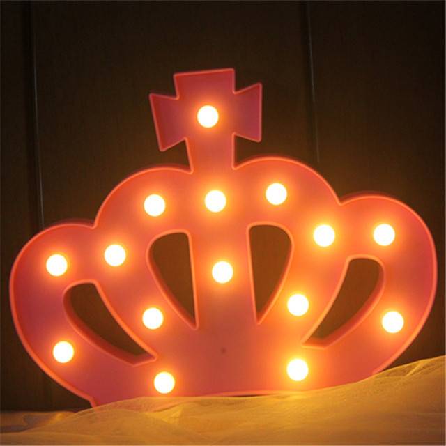 3D LED lampa | noční světlo pro děti - Velká koruna růžová
